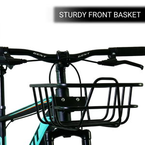 Bicicletta da Montagna 26 Pollici, 21 Velocità, Freni a Disco, Cestino Anteriore, Portapacchi Posteriore, Sella Imbottita, Telaio in Acciaio, Parafanghi Completi - Product Image 5
