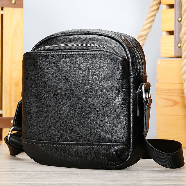 Men's Vintage Genuine Leather Crossbody Shoulder Cell Phone Messenger Satchel Bag Waterproof Lightweight Durable High Quality