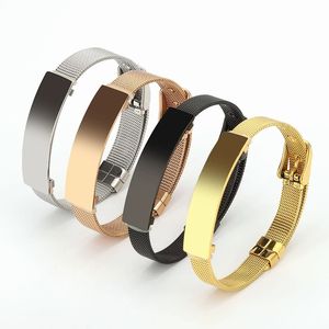 Pulsera ajustable con hebilla de cinturón de malla de joyería de acero inoxidable con citas inspiradoras personalizadas al por mayor - Product Image 2