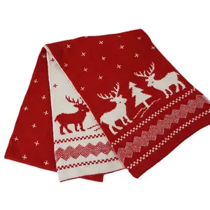 Bufanda de Cachemira roja de regalo de Navidad para mujer, chal grueso de invierno, bufandas cálidas de moda, venta al por mayor, Año Nuevo