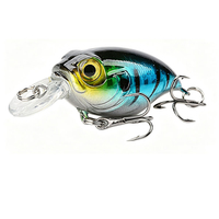 Leurre de pêche flottant crankbait 5,5 cm/8,6 g avec yeux 3D, appât dur en plastique avec hameçon triple pour la pêche au bar, à la truite et au brochet en eau douce