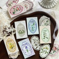Lot d'autocollants Mr. Paper en papier kraft blanc écologique à motif floral, style vintage pastel, pour journal, scrapbooking et décoration DIY