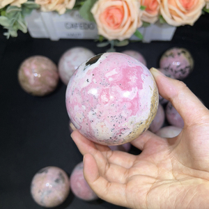 Vente chaude <span class=keywords><strong>Rodonite</strong></span> Boules Cristal Guérison Pérou Rhodonite Sphères Pour La Méditation - Product Image 4