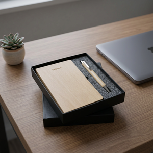 Coffret Cadeau A5 : Agenda Exécutif et Stylo Métallique avec Couverture Rigide en PU Imprimée UV (100 Feuilles) – Idéal pour Réunions d'Affaires, Cadeaux Clients et Planification - Product Image 4