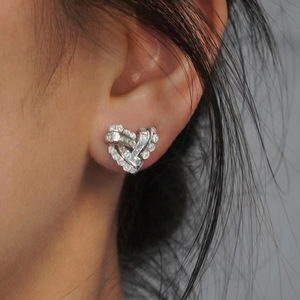 Orecchini a Perno Geometrici Scintillanti, Stile Principessa Elegante, Orecchini alla Moda per Donna, Gioielli per Uso Quotidiano, Regalo - Product Image 2