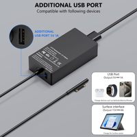 Chargeur pour ordinateur portable Surface Book 3 127W compatible avec Microsoft Book 1,2, Laptop Studio 1, Windows Laptop Pro 102W