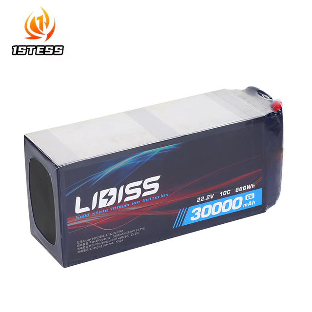 Semi Solid State 30000mAh 30Ah 22.2V 666Wh 10C 6S Solid State Lipo Battery Pack with High Energy Density Lightweight Design