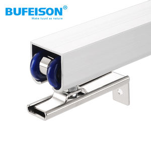 Jalur pintu kayu gantung pintu geser, rel gantung katrol roda gantung atas geser - Product Image 1