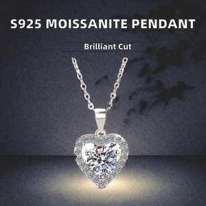 Collier pendentif en argent sterling et moissanite pour femme, design rond simple, bijoux tendance - Product Image 3