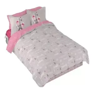 Parure de lit Juliette Paris grise 6 pièces, taille simple, imprimé floral, style princesse, pour usage domestique - Product Image 4