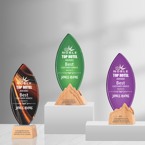 Trophée en bois de cristal d'approvisionnement <span class=keywords><strong>professionnel</strong></span> Atmosphère créative <span class=keywords><strong>Prix</strong></span> annuel en bois massif du personnel - Product Image 1