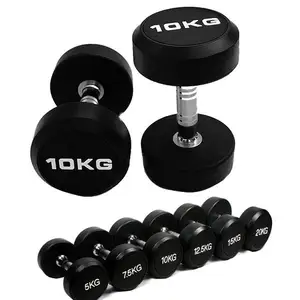 Set Dumbbell komersial bahan karet ramah lingkungan