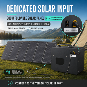 Station d'alimentation portable étanche 1000W, générateur solaire, batterie 12.8V 75Ah, alimentation de secours pour le camping en plein air - Product Image 2