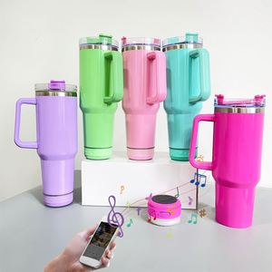 20 Pack Custom logo 40oz Sublimation Wireless Smart <b>Music</b> Display Player Speaker Outdoor Sport Tumbler for Customized Gift - Product Image 1