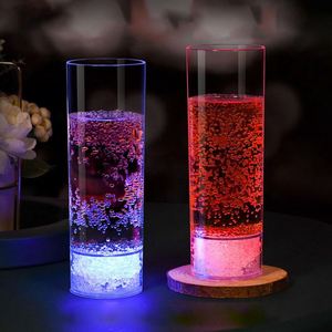 Custom logo 400ml Ps <b>LED</b> Rgb Flash Long <b>Tube</b> Luminous Cup Creative Gift Party bar Party Atmosphere Cheer Wine Water Cup - Product Image 4