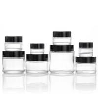 5g 10g 20g 30g 50g 100g vente en gros clair givré rond soins de la peau yeux crème pour le visage pots en verre cosmétiques avec couvercle