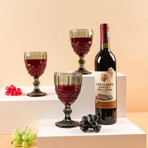 בציר מעובה שתיית זכוכית כוסות רומי עמודת יין משקפיים בצבע בולט טיקי גביעים - Product Image 3