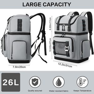 Sac à dos isotherme imperméable en nylon de grande taille OEM/ODM pour hommes <span class=keywords><strong>et</strong></span> femmes, double compartiment, anti-fuite, plage, camping, pique-nique, voyage, 26L - Product Image 2