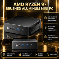 Mini PC compact AMD Ryzen 131x131x46mm 0.6kg DDR5 NVMe 4.0 WiFi 6 5.2 pour configuration de bureau portable et utilisation quotidienne