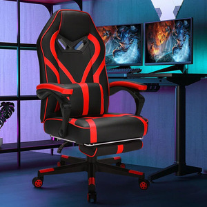 Chaises de jeux vidéo de massage rouges pour adultes Silla Cadeira <span class=keywords><strong>Gamer</strong></span> confortablement assis pour de longues sessions de jeu - Product Image 2