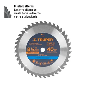 Lama per sega circolare per legno BOX 3 da 8-1/4 pollici, 40 denti, attacco da 5/8 pollici - Product Image 1