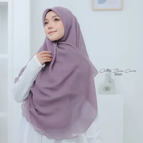 Cotton Voile Curve Premium Bidang 55 Awning mudah bentuk Bawal Square