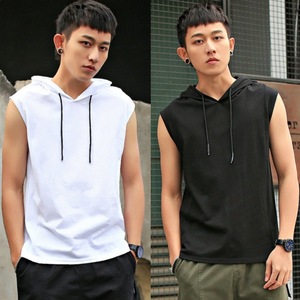 Débardeur à <span class=keywords><strong>capuche</strong></span> sans manches pour <span class=keywords><strong>homme</strong></span>, style décontracté et sportif, coupe épaules tendance, pour l'été, modèle international - Product Image 3