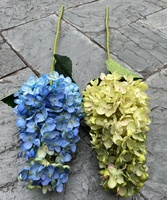 Lukisan Minyak Bunga Hydrangea Besar Berkualitas Tinggi Gaya Lukisan, Tanaman Hydrangea Putih Sutra Buatan untuk Dekorasi Acara
