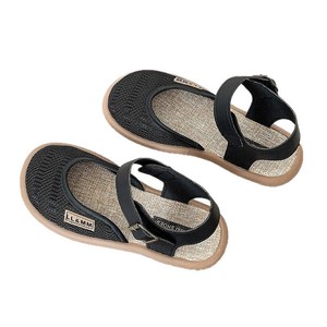 Sandalias Mori Baotou para mujer, suela suave, zapatos de malla transpirables de verano para uso exterior, algodón y lino Roman916 - Product Image 5