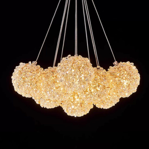 Lampadario a Sfera in Cristallo, Luci Decorative <span class=keywords><strong>per</strong></span> Soggiorno, Lampada a Sospensione Angora, Luce Pendente a Nuvola di Quarzo - Product Image 3