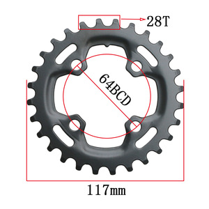 Kit di Riparazione Catena Bicicletta, Ruota Dentata 28T per Mountain Bike, Accessori Cambio 64BCD, Disco in Alluminio Cavo, Manovella 170mm - Product Image 4