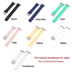 Correas de reloj de goma TPU 40mm 44mm correa de reloj de silicona colorida con funda protectora de PC para <span class=keywords><strong>iWatch</strong></span> Series 6 5 4 <span class=keywords><strong>SE</strong></span> - Product Image 4