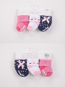 Piccolo Tesoro Calzini Del Bambino Set - 3 PK Bambino Delle Ragazze Calzini di Spugna con Non-skid Tessuto di Cotone No.76223CH - Product Image 5