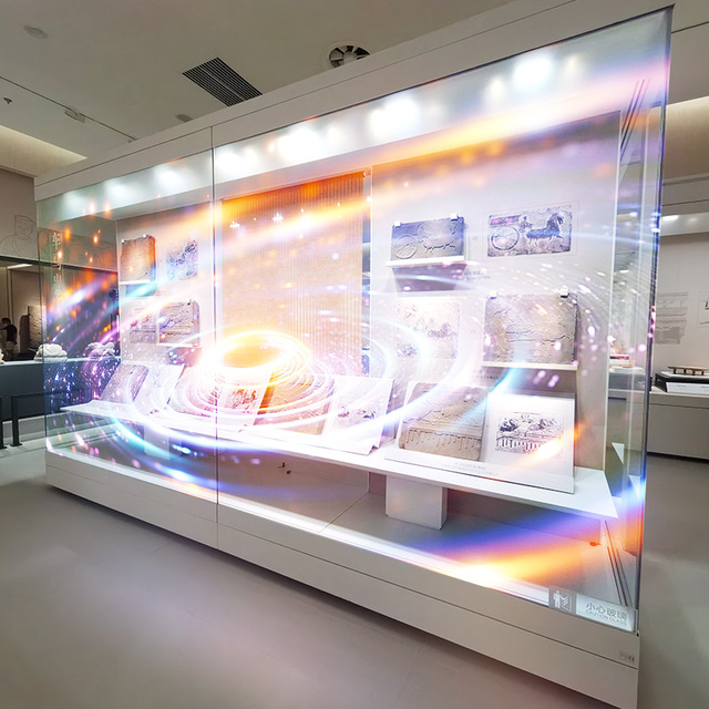 Curved Display Led Screen Window Panel Slim Advert Storefront Media Film Transparent LED Digital Window Display