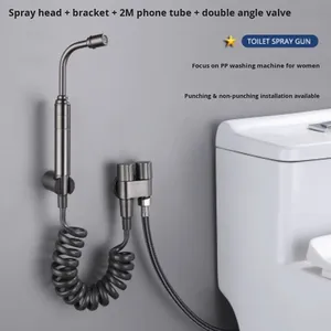 Kit de rociador de bidé moderno de cobre para inodoro, montado en la pared, con función de lavado femenino y de higiene íntima, incluye limpiador de área privada - Product Image 3