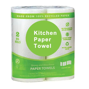Ultra Absorbent 2 Ply <b>Kitchen</b> <b>Paper</b> Towel Eco Friendly Virgin Wood Pulp Tissue Rolls Super Strong Multi Purpose Cleaning Towel - Product Image 2