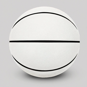 Ballon de <span class=keywords><strong>basket</strong></span> en cuir PU blanc de haute qualité, tailles 5, 6, 7, logo personnalisé pour les cadeaux d'anniversaire et de remise de diplôme - Product Image 1