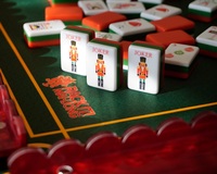 Nouveau jeu de Mahjong américain de luxe pliable et portable en acrylique gravé orange, collection 2026, pour table de casino