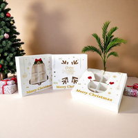 Auf Lager: Neue Weihnachtsgeschenkbox, 16-fach unterteilte quadratische weiße Kartonbox mit Fenster für Pralinen, Kuchen und Backwaren