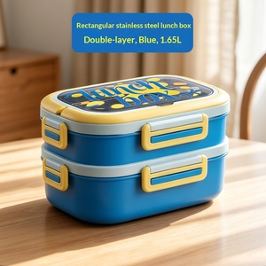 Boîte à lunch isotherme en acier inoxydable à double couche avec design de verrouillage sur quatre côtés pour la nourriture - Product Image 4