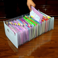Pochette de rangement suspendue format A4, type accordéon, pour documents, dossiers et cartes, portable pour étudiants et bureaux