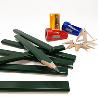 Crayons de charpentier plats octogonaux verts, marqueurs haute dureté, crayons de construction pour le travail du bois personnalisé