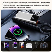 Démarreur de Voiture 12V 10000mAh 1500A de Pointe Portable à Haut Débit avec Écran Numérique et Lumière LED Multi-Mode pour