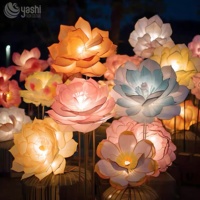 Lampes Lotus à brancher dans le sol, étanches, pour la décoration paysagère commerciale, lanternes florales, lanternes de festival