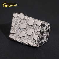 Nouvelle conception RTS, bague pour homme certifiée GRA, en argent sterling 925 véritable, style hip-hop glacé, bague en moissanite, bague carrée