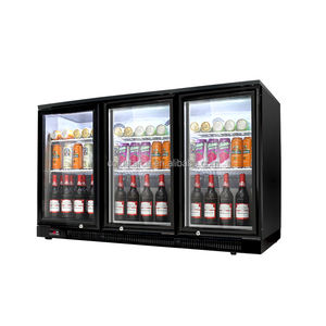 Mini réfrigérateur à double porte, porte en verre, refroidisseur de bar arrière, réfrigérateur à bouteilles de bière sous le comptoir - Product Image 2