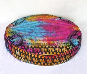 Tie Dye Indian Handmade <b>Large</b> <b>Throw</b> Floor Pillow Cover Hippie Bohemian Mandala Meditation Yoga Cushion Cover B2B Wholesale Suppl - Product Image 1