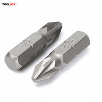 Embout de tournevis simple PH2 25 mm, manche en acier de qualité industrielle, sablé OEM pour outils électriques, vente en gros