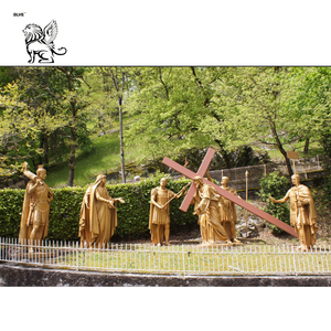 Décoration extérieure, sculpture religieuse en métal pour jardin, Jésus souffre, les 14 stations du chemin de croix, statue en bronze à vendre - Product Image 5
