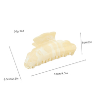 Nouvelles pinces à cheveux tendance en forme de nuage, pinces requin marbrées de haute qualité, antidérapantes, grandes pinces à cheveux en plastique
